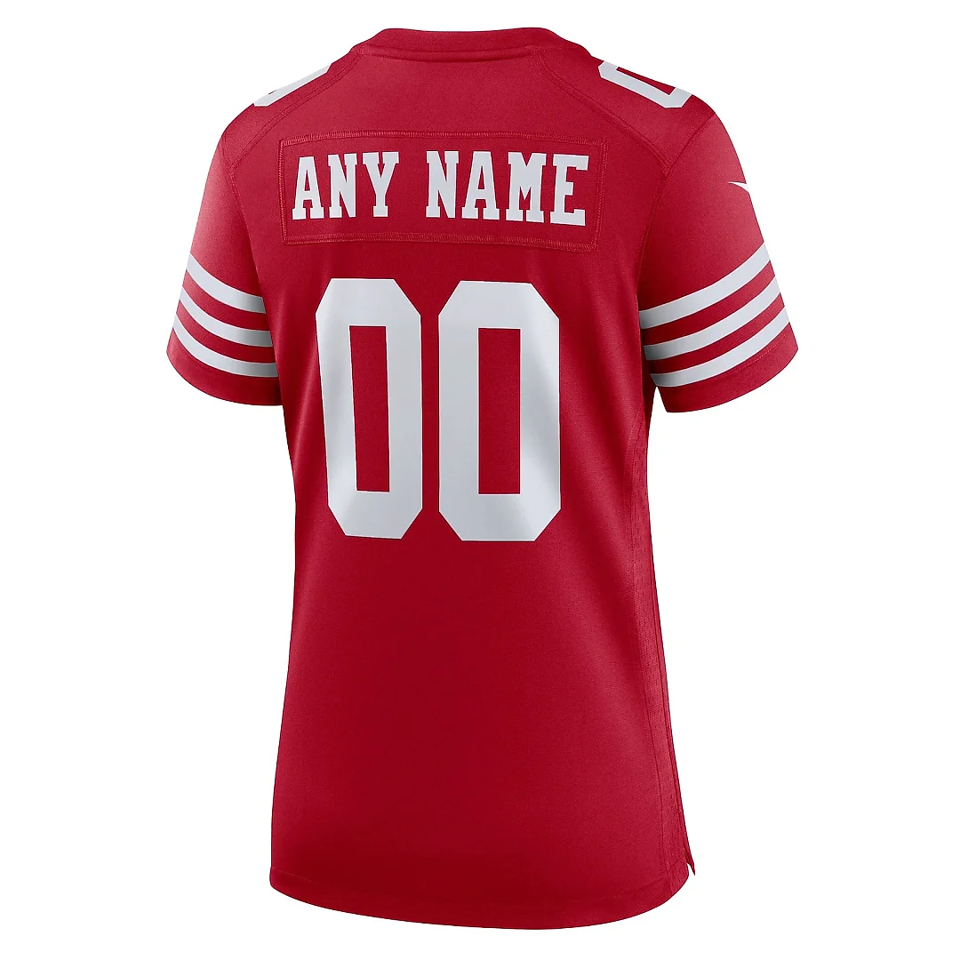 Zennovawear Women's San Francisco 49ers Scarlet Game Custom Jersey
