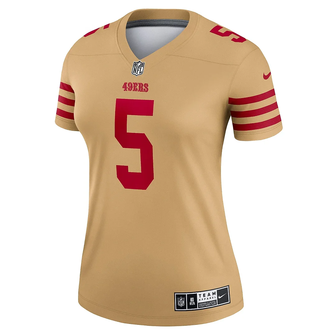 Zennovawear Women's San Francisco 49ers Trey Lance Gold Inverted Legend Player Performance Top