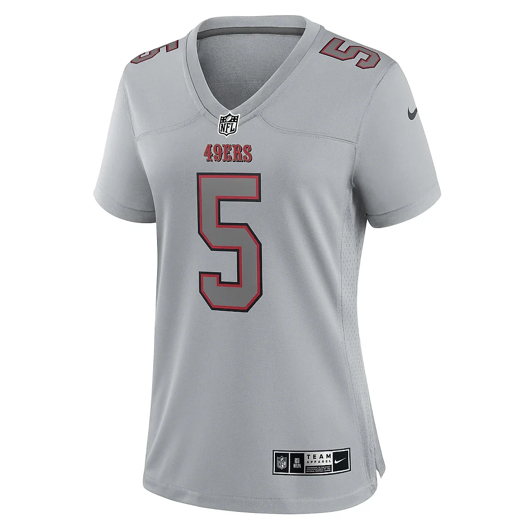 Zennovawear Women's San Francisco 49ers Trey Lance Gray Atmosphere Fashion Game Jersey