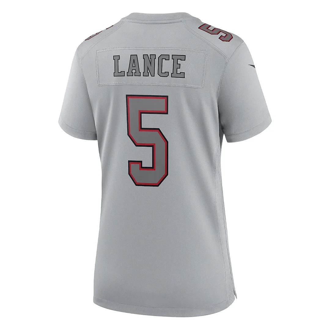 Zennovawear Women's San Francisco 49ers Trey Lance Gray Atmosphere Fashion Game Jersey