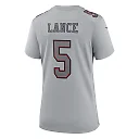 Zennovawear Women's San Francisco 49ers Trey Lance Gray Atmosphere Fashion Game Jersey
