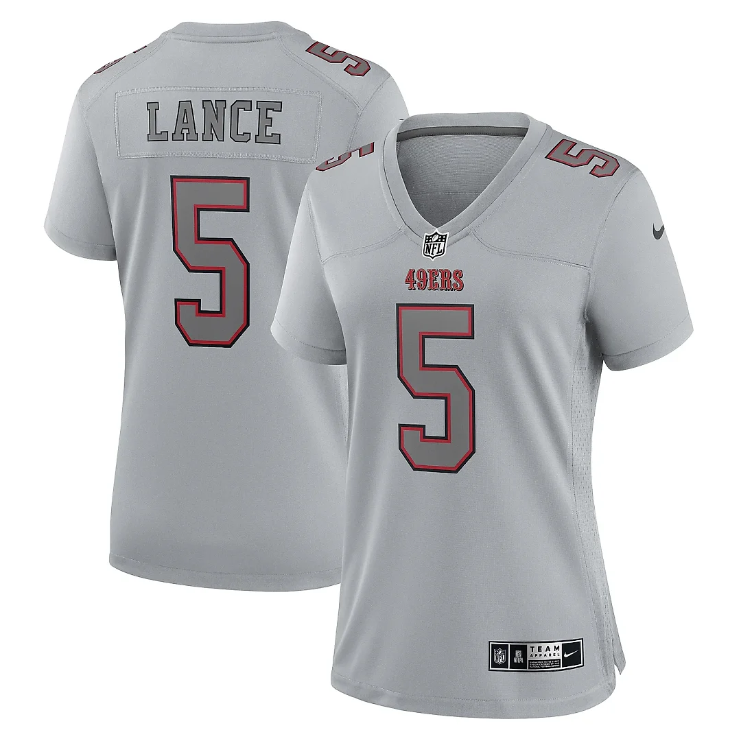 Zennovawear Women's San Francisco 49ers Trey Lance Gray Atmosphere Fashion Game Jersey