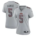 Zennovawear Women's San Francisco 49ers Trey Lance Gray Atmosphere Fashion Game Jersey