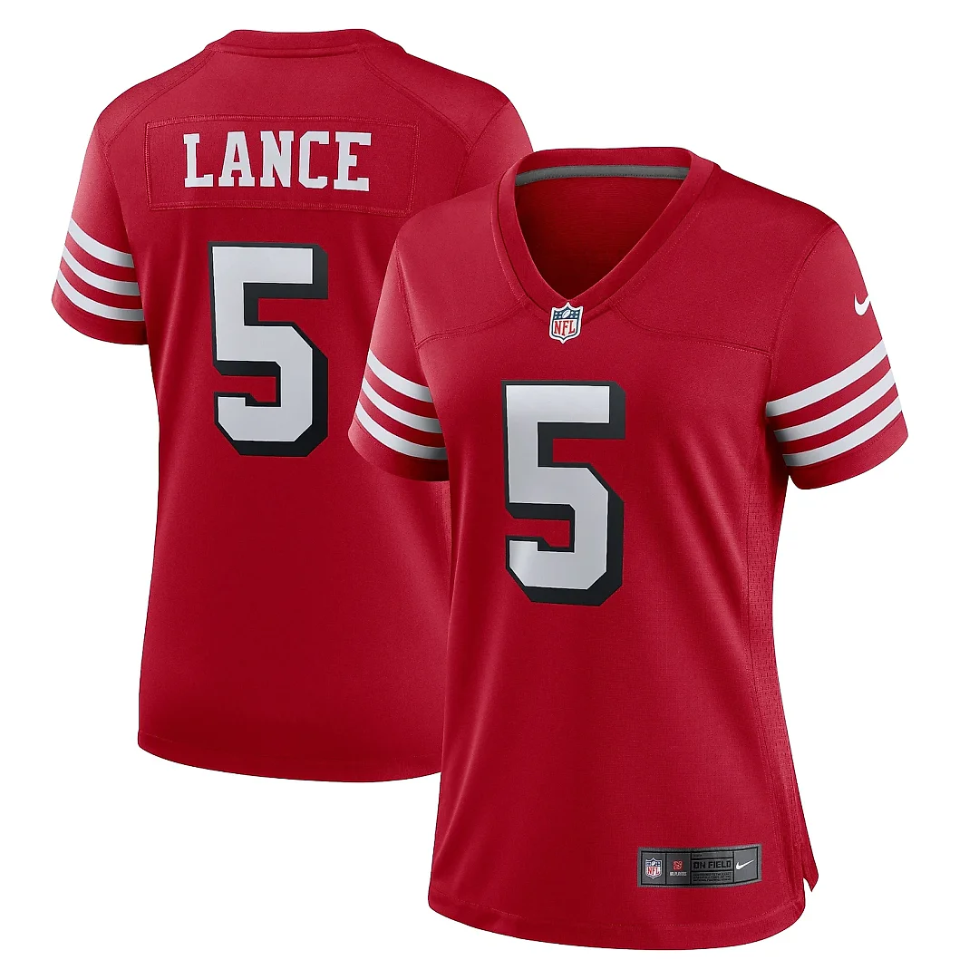Zennovawear Women's San Francisco 49ers Trey Lance Scarlet Alternate Game Jersey