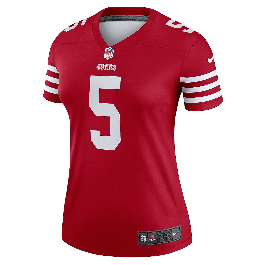 Zennovawear Women's San Francisco 49ers Trey Lance Scarlet Legend Player Performance Top