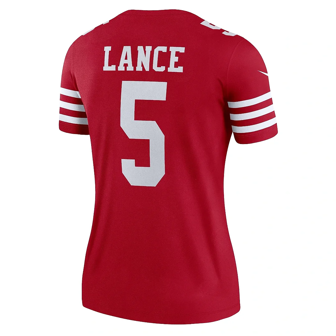 Zennovawear Women's San Francisco 49ers Trey Lance Scarlet Legend Player Performance Top