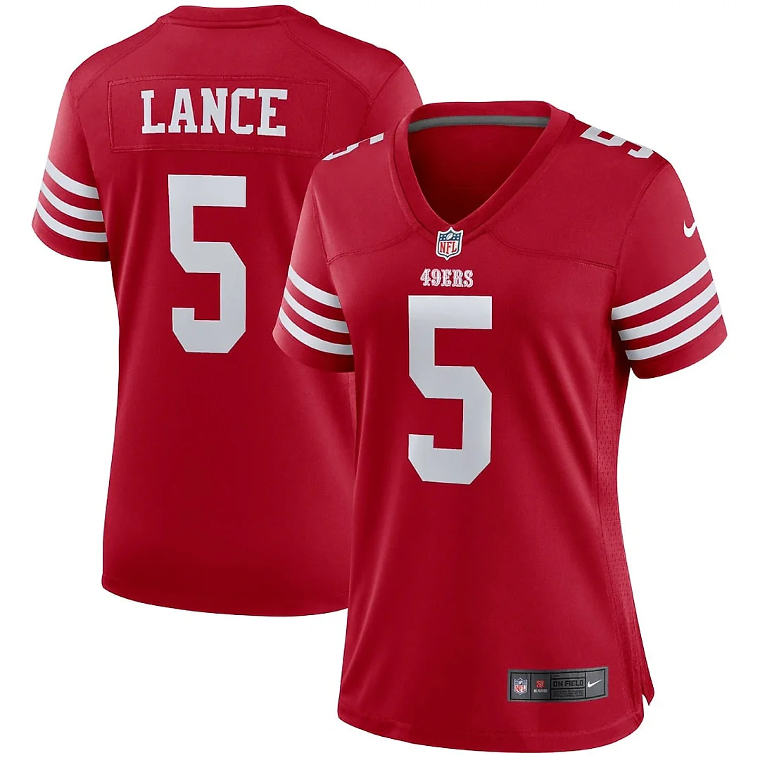 Zennovawear Women's San Francisco 49ers Trey Lance Scarlet Player Jersey