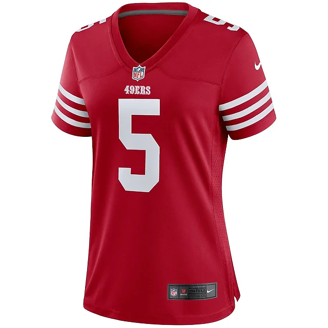 Zennovawear Women's San Francisco 49ers Trey Lance Scarlet Player Jersey