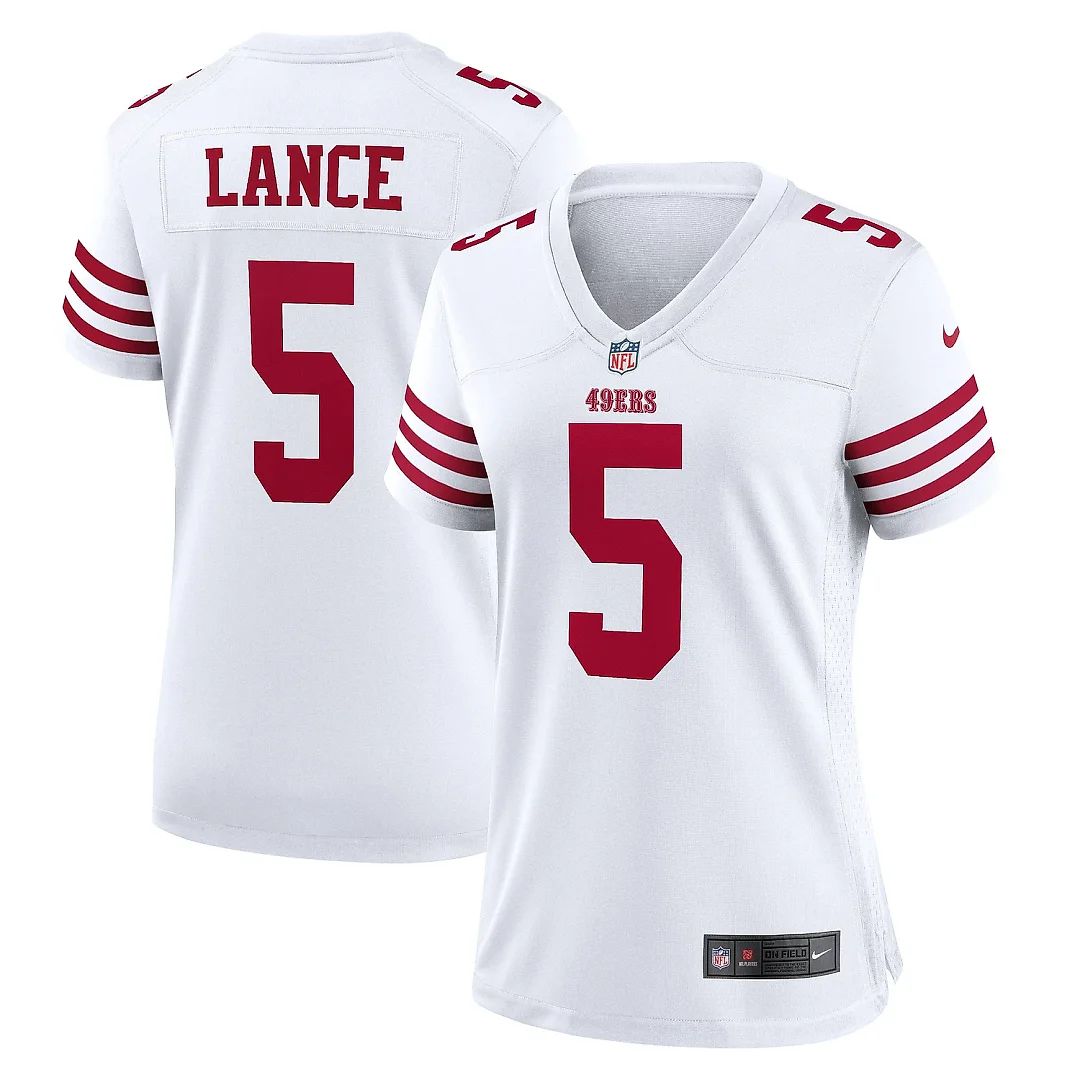 Zennovawear Women's San Francisco 49ers Trey Lance White Player Jersey