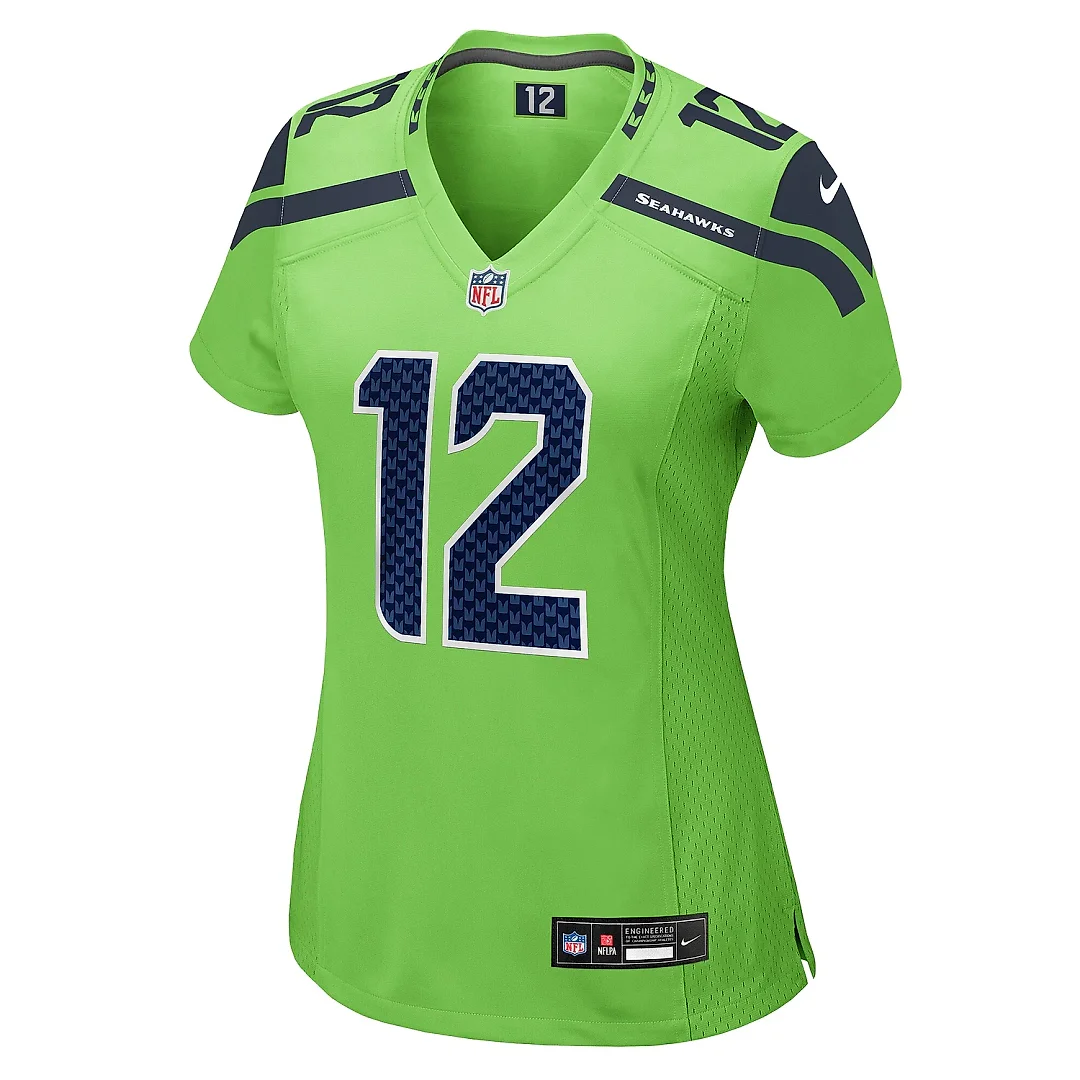 Zennovawear Women's Seattle Seahawks 12s Neon Green Game Jersey