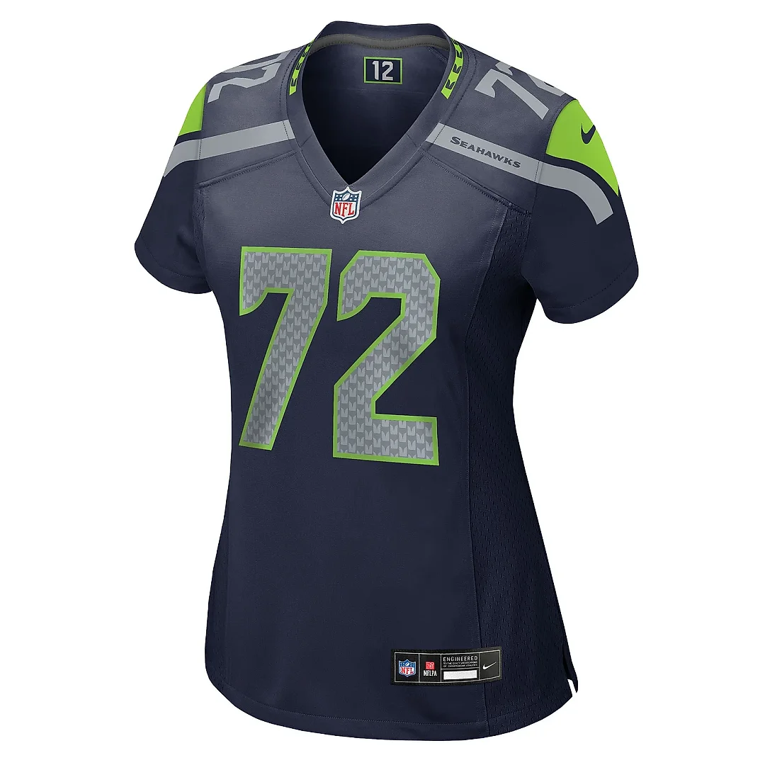 Zennovawear Women's Seattle Seahawks Abraham Lucas College Navy Team Game Jersey