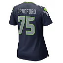 Zennovawear Women's Seattle Seahawks Anthony Bradford College Navy Team Game Jersey
