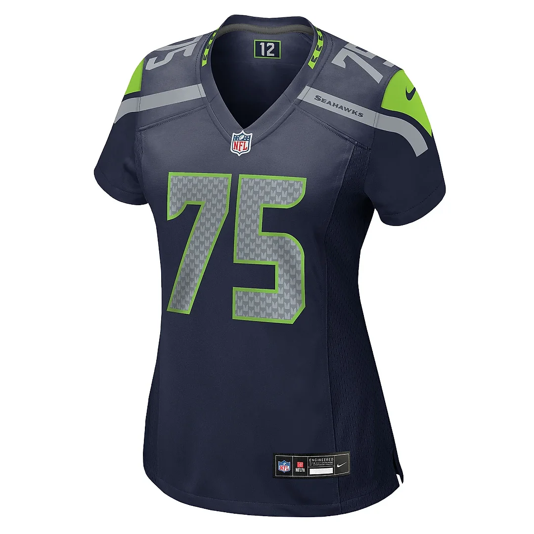 Zennovawear Women's Seattle Seahawks Anthony Bradford College Navy Team Game Jersey