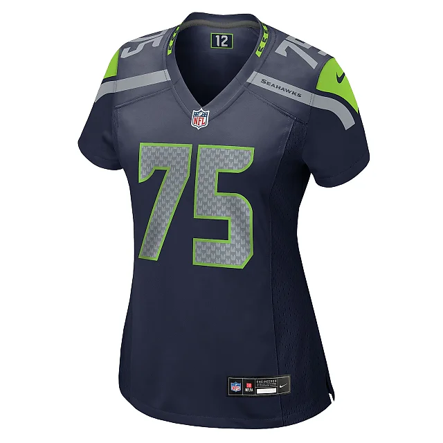 Zennovawear Women's Seattle Seahawks Anthony Bradford College Navy Team Game Jersey