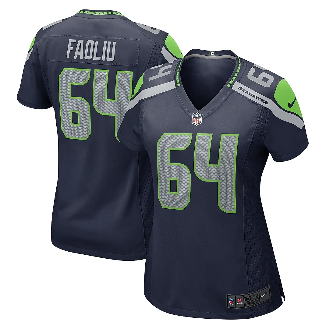 Zennovawear Women's Seattle Seahawks Austin Faoliu College Navy Game Jersey
