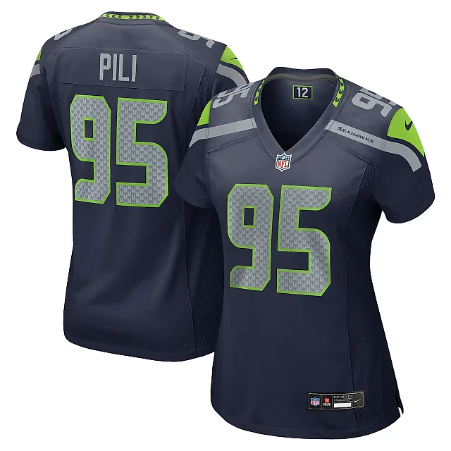 Zennovawear Women's Seattle Seahawks Brandon Pili College Navy Team Game Jersey