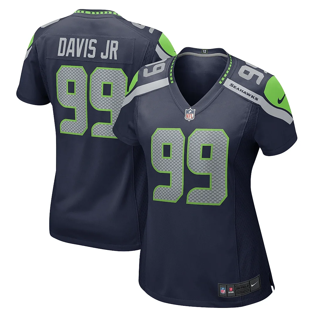 Zennovawear Women's Seattle Seahawks Carl Davis Jr. Navy Game Jersey