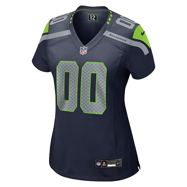 Zennovawear Women's Seattle Seahawks College Navy Custom Game Jersey