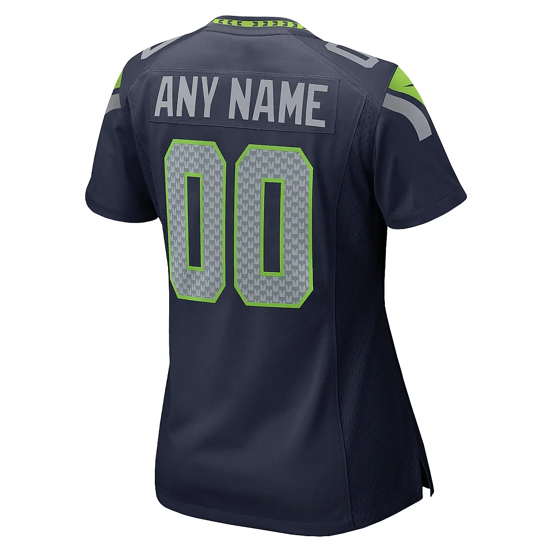 Zennovawear Women's Seattle Seahawks College Navy Custom Game Jersey