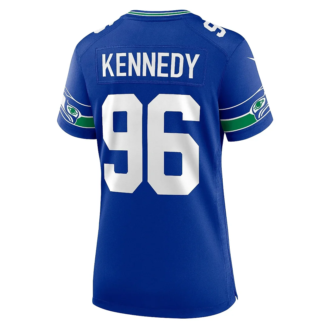 Zennovawear Women's Seattle Seahawks Cortez Kennedy Royal Throwback Player Game Jersey