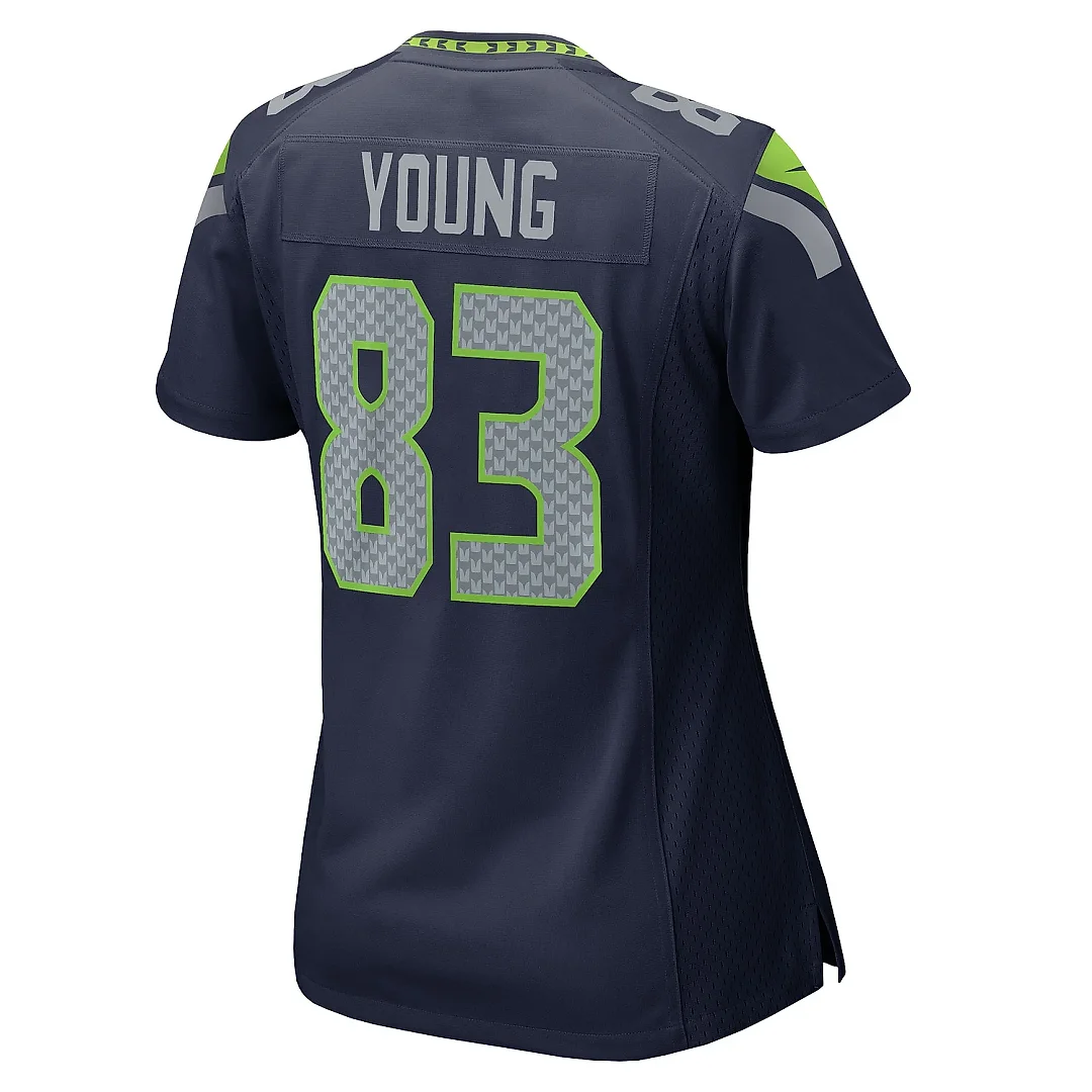 Zennovawear Women's Seattle Seahawks Dareke Young College Navy Team Game Jersey