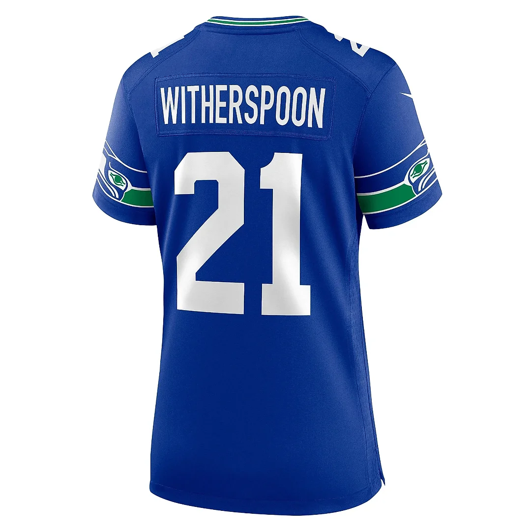Zennovawear Women's Seattle Seahawks Devon Witherspoon Royal Throwback Player Game Jersey