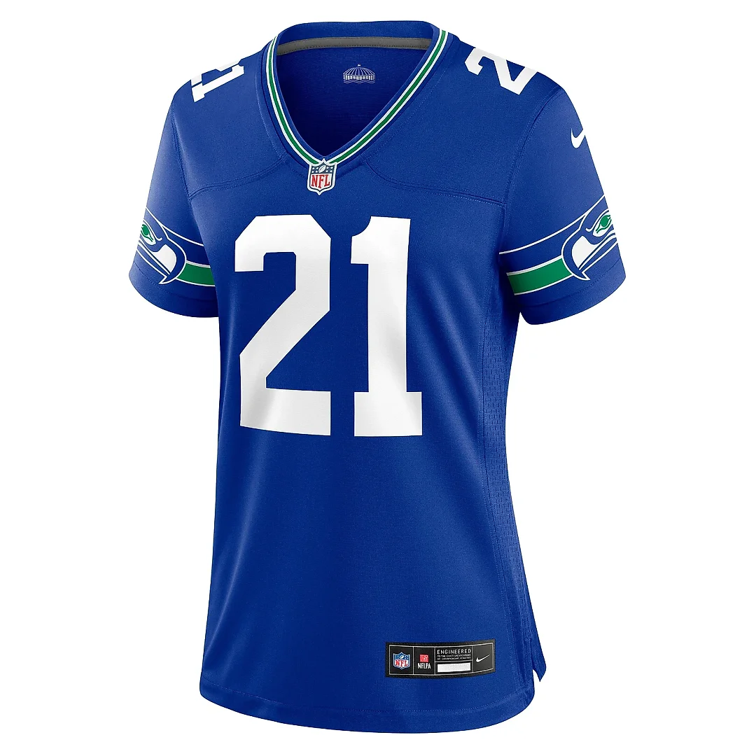 Zennovawear Women's Seattle Seahawks Devon Witherspoon Royal Throwback Player Game Jersey