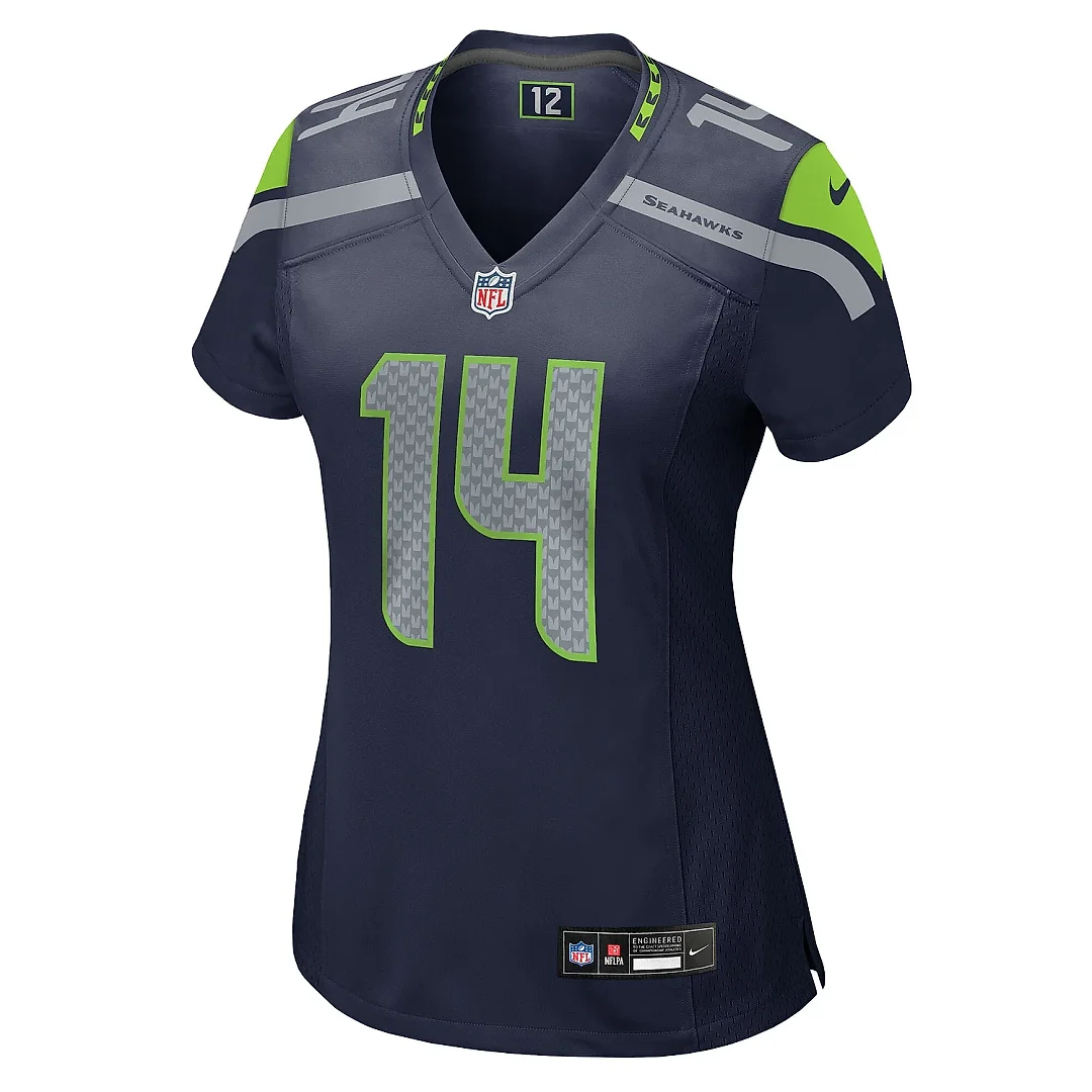Zennovawear Women's Seattle Seahawks DK Metcalf College College Navy Team Game Jersey