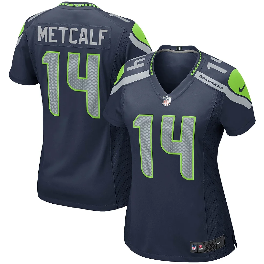 Zennovawear Women's Seattle Seahawks DK Metcalf College Navy Game Player Jersey
