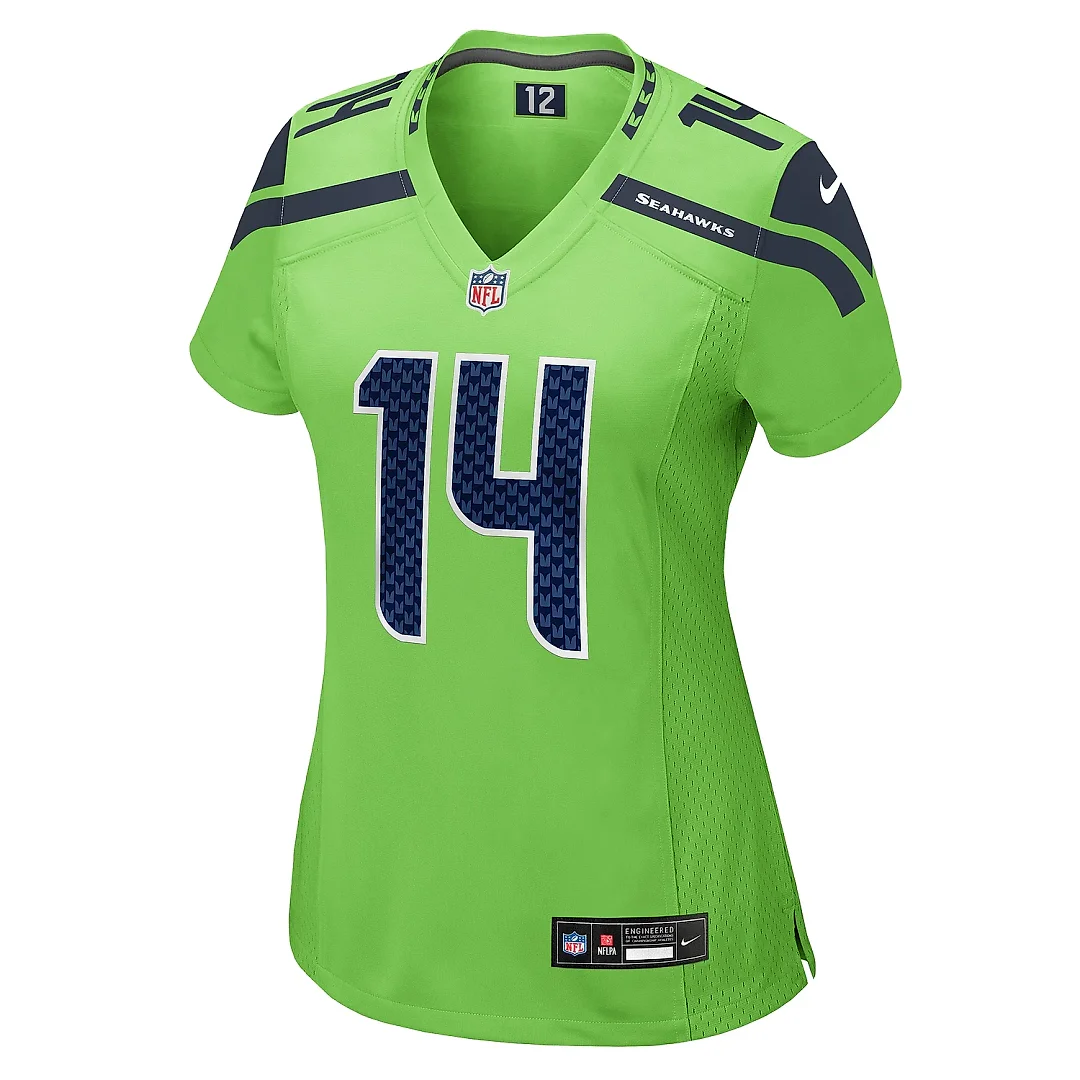Zennovawear Women's Seattle Seahawks DK Metcalf Neon Green Game Jersey