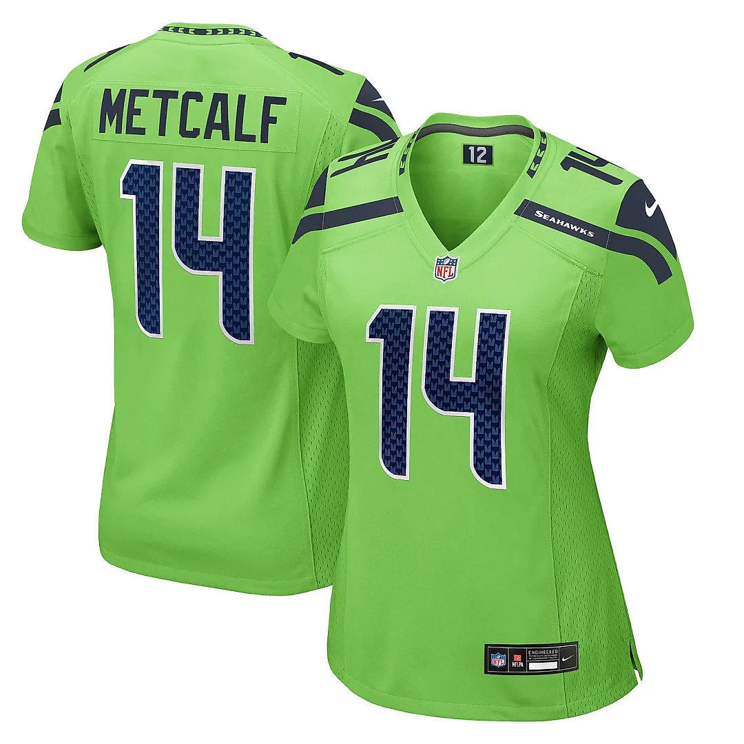 Zennovawear Women's Seattle Seahawks DK Metcalf Neon Green Game Jersey