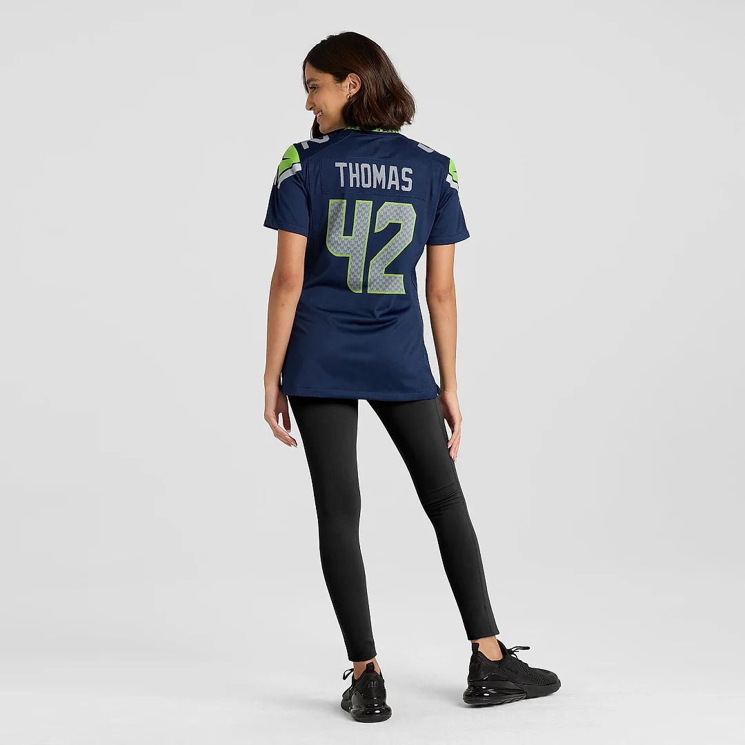 Zennovawear Women's Seattle Seahawks Drake Thomas College Navy Team Game Jersey