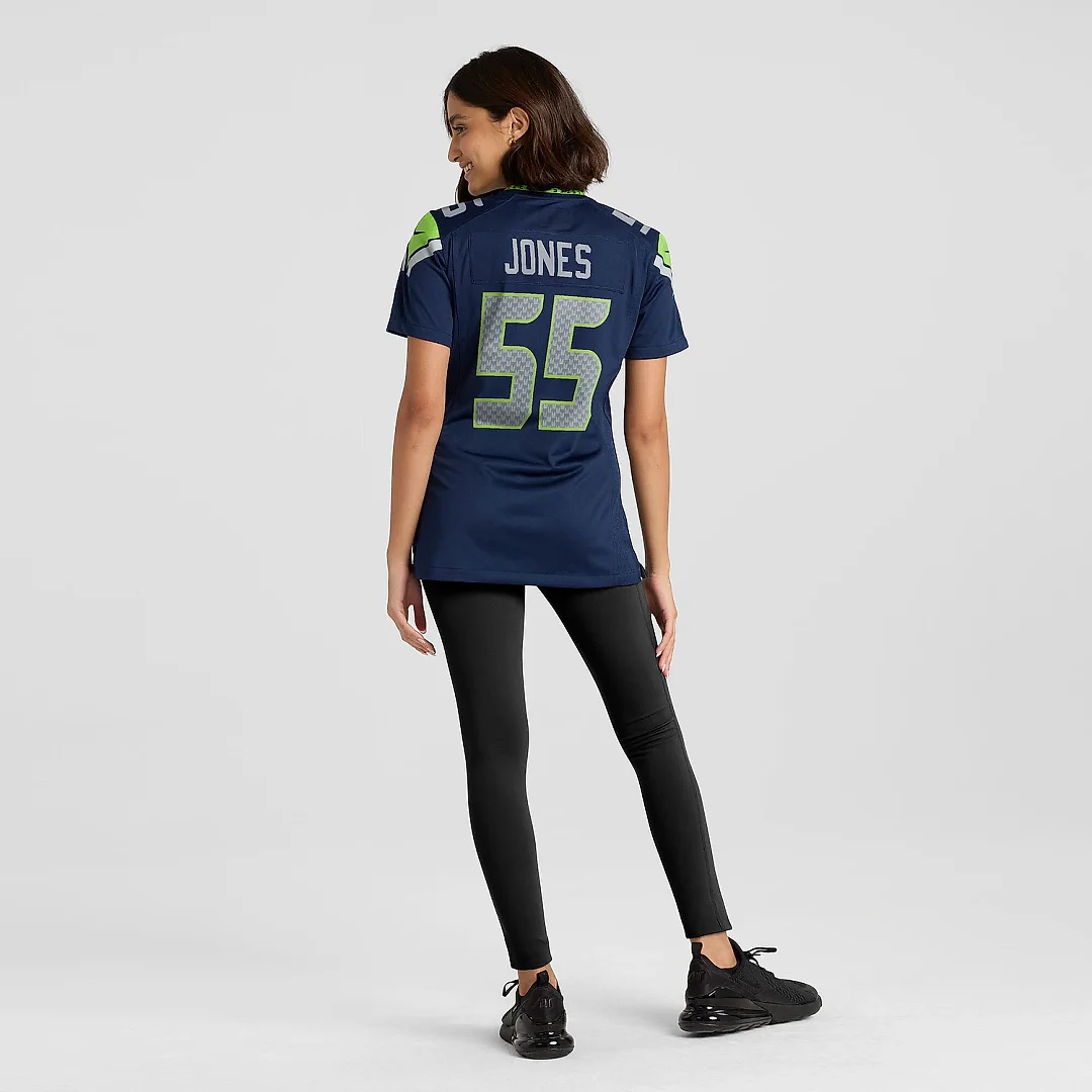 Zennovawear Women's Seattle Seahawks Dre'Mont Jones College Navy Team Game Jersey