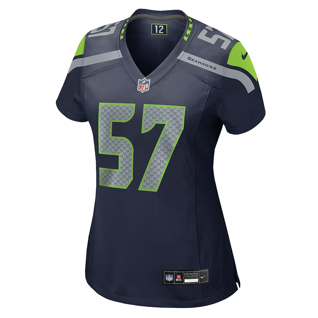 Zennovawear Women's Seattle Seahawks Frank Clark College Navy Game Jersey