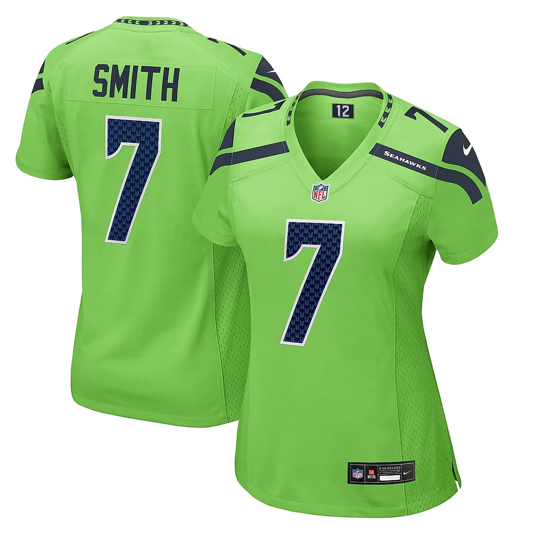 Zennovawear Women's Seattle Seahawks Geno Smith Neon Green Game Jersey