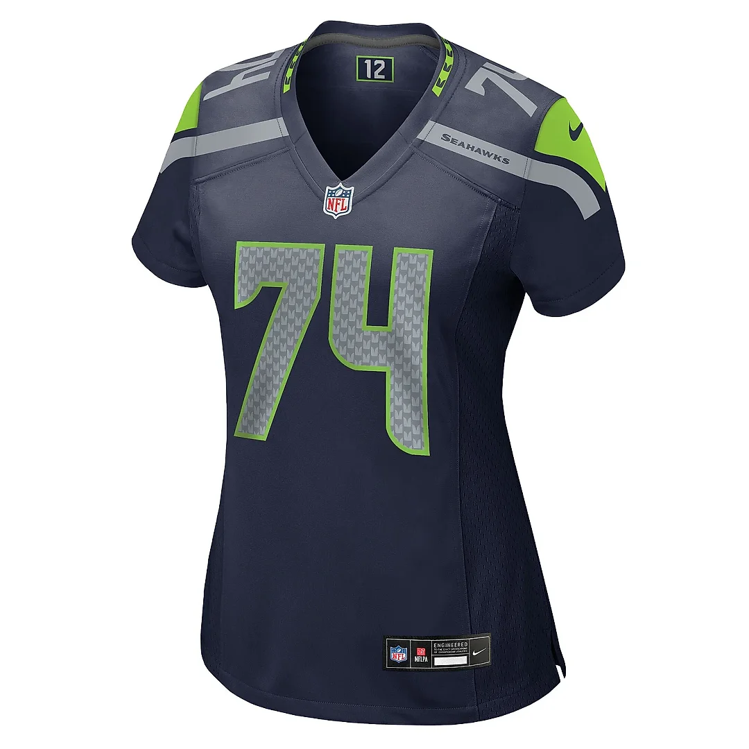 Zennovawear Women's Seattle Seahawks George Fant College Navy Team Game Jersey