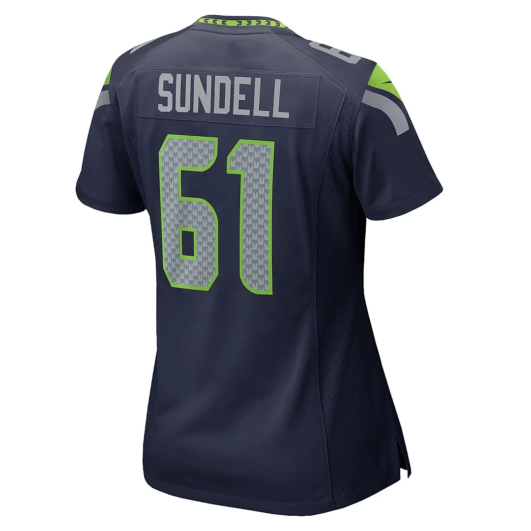 Zennovawear Women's Seattle Seahawks Jalen Sundell College Navy Team Game Jersey