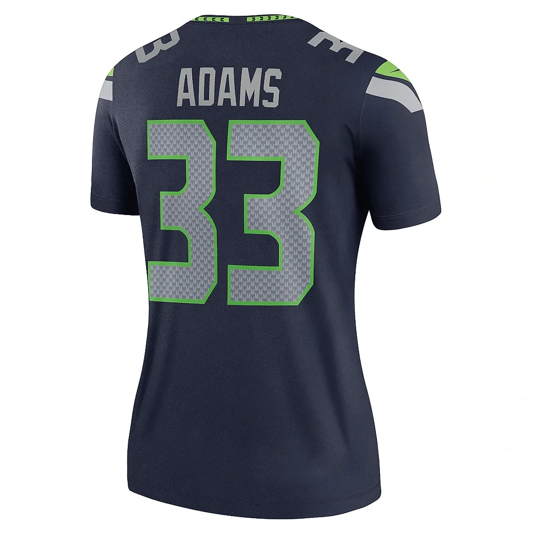 Zennovawear Women's Seattle Seahawks Jamal Adams Navy Legend Player Performance Top