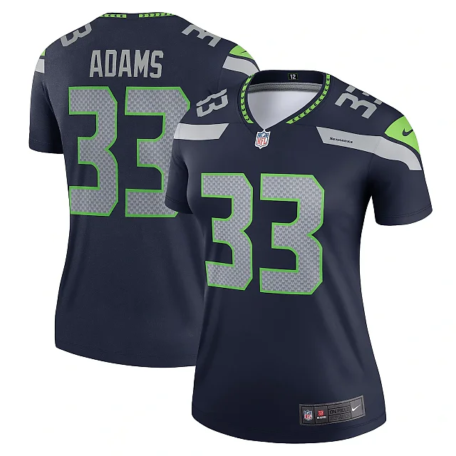 Zennovawear Women's Seattle Seahawks Jamal Adams Navy Legend Player Performance Top