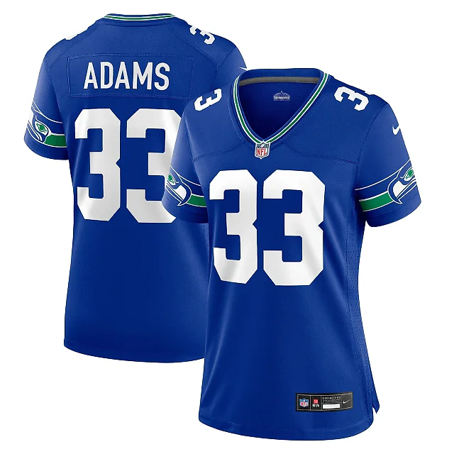 Zennovawear Women's Seattle Seahawks Jamal Adams Royal Throwback Player Game Jersey