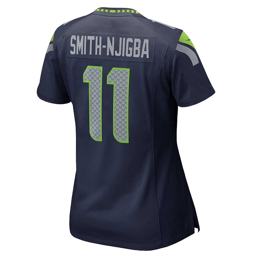 Zennovawear Women's Seattle Seahawks Jaxon Smith-Njigba College Navy Team Game Jersey