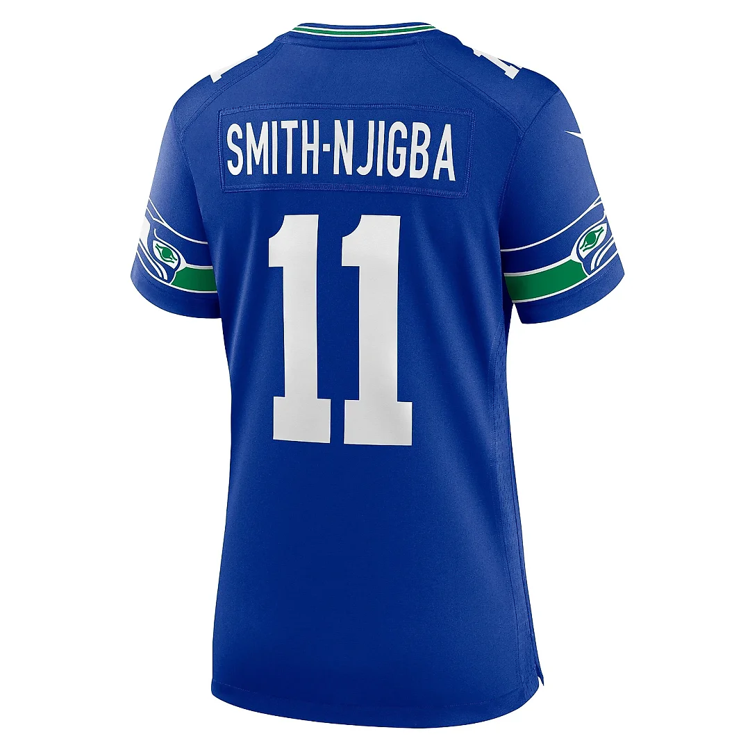 Zennovawear Women's Seattle Seahawks Jaxon Smith-Njigba Royal Throwback Player Game Jersey