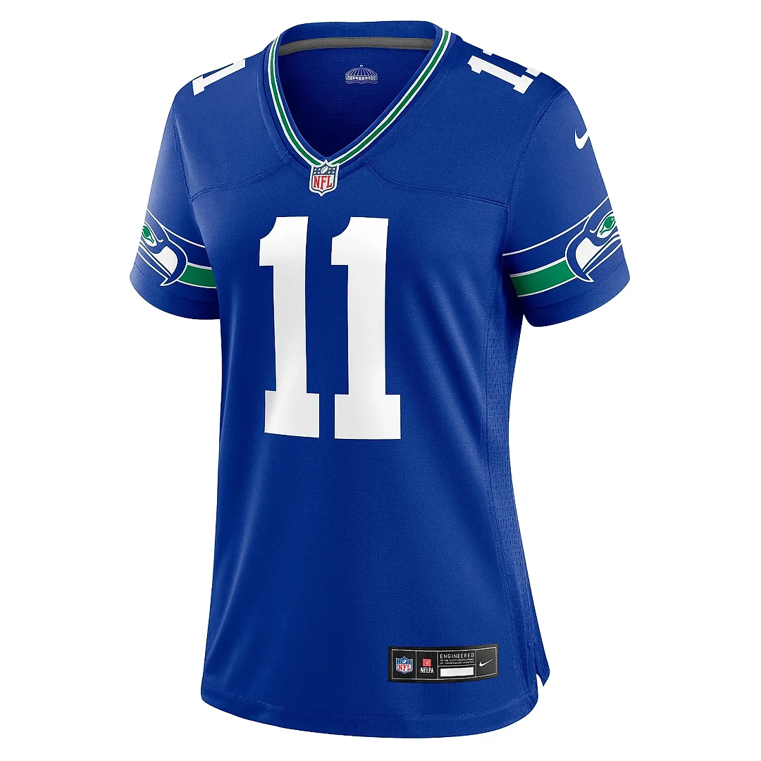 Zennovawear Women's Seattle Seahawks Jaxon Smith-Njigba Royal Throwback Player Game Jersey