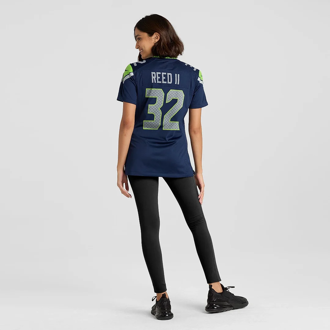 Zennovawear Women's Seattle Seahawks Jerrick Reed II College Navy Team Game Jersey