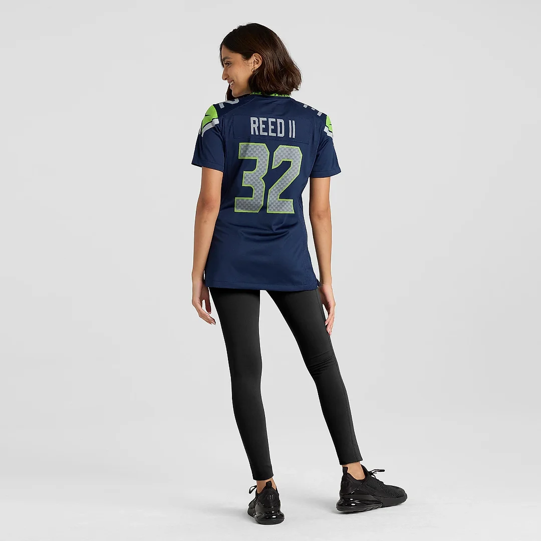 Zennovawear Women's Seattle Seahawks Jerrick Reed II College Navy Game Jersey
