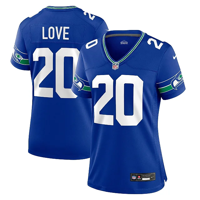 Zennovawear Women's Seattle Seahawks Julian Love Royal Throwback Player Game Jersey