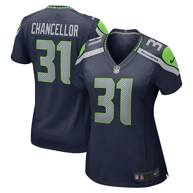 Zennovawear Women's Seattle Seahawks Kam Chancellor College Navy Retired Player Game Jersey