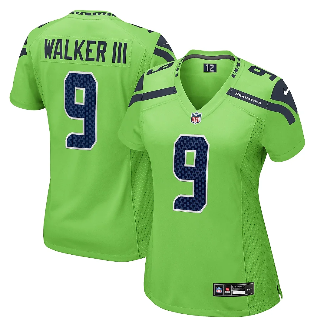 Zennovawear Women's Seattle Seahawks Kenneth Walker III Neon Green Game Jersey