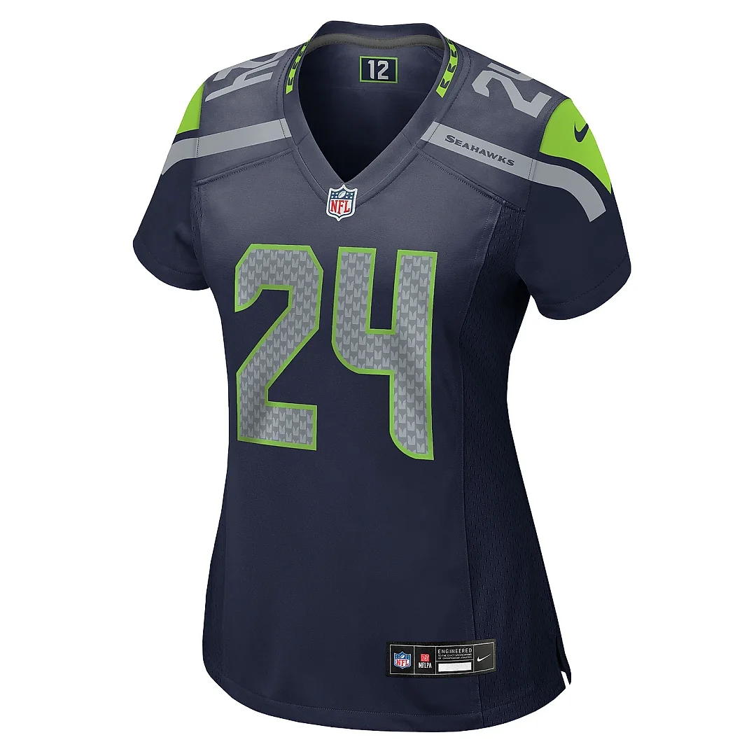 Zennovawear Women's Seattle Seahawks K'Von Wallace College Navy Team Game Jersey