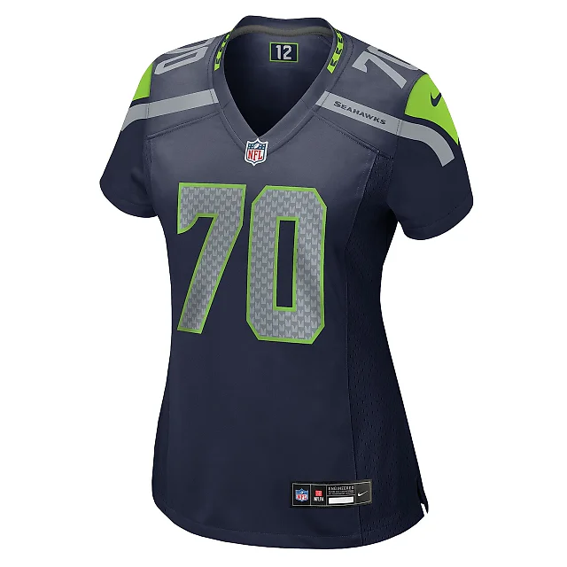 Zennovawear Women's Seattle Seahawks Laken Tomlinson College Navy Team Game Jersey
